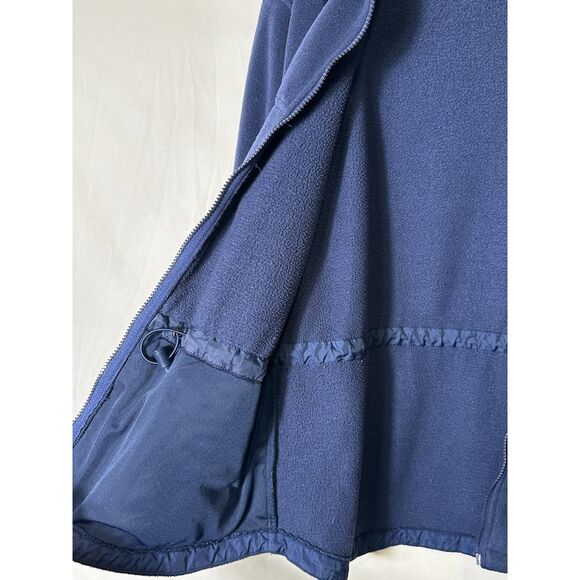 Columbia Women's Utility Navy Blue Front Zip Fleece Jacket Cinch Waist Size S - Picture 3 of 4